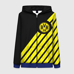 Толстовка на молнии женская Borussia geometry yellow, цвет: 3D-синий