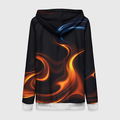 Женская толстовка на молнии The color is fire orange / 3D-Белый – фото 2