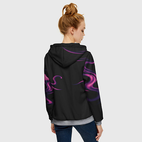Женская толстовка на молнии Color pink abstraction / 3D-Меланж – фото 4