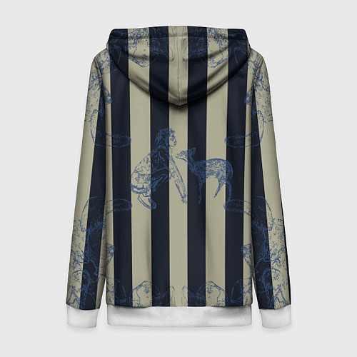 Женская толстовка на молнии Чёрные полосы / 3D-Белый – фото 2