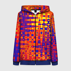 Толстовка на молнии женская Пламенный сочный оранжево-синий, цвет: 3D-синий