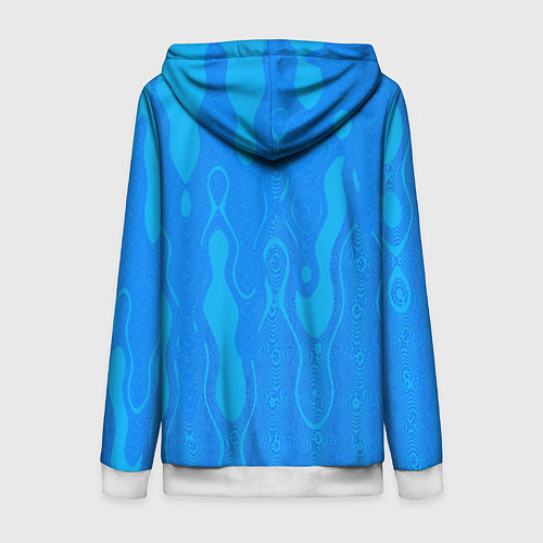 Женская толстовка на молнии Голубой абстракция вода / 3D-Белый – фото 2
