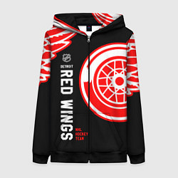 Толстовка на молнии женская Detroit Red Wings team, цвет: 3D-черный