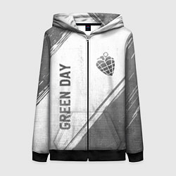Толстовка на молнии женская Green Day - white gradient вертикально, цвет: 3D-черный