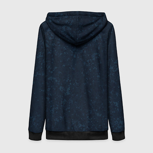 Женская толстовка на молнии Темный синий однотонный пятнистый / 3D-Черный – фото 2