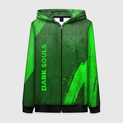 Женская толстовка на молнии Dark Souls - green gradient вертикально