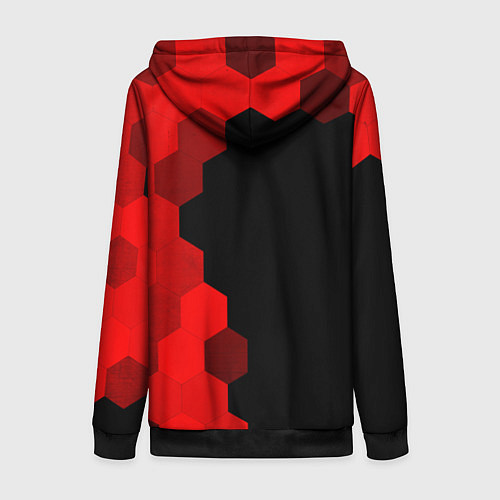 Женская толстовка на молнии Forza Horizon - red gradient по-вертикали / 3D-Черный – фото 2