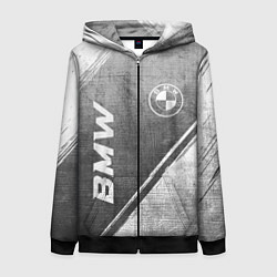 Женская толстовка на молнии BMW - grey gradient вертикально