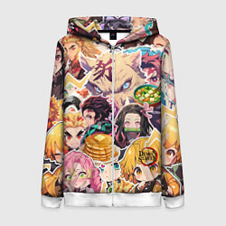 Толстовка на молнии женская Demon Slayer Blade Favorite Food, цвет: 3D-белый