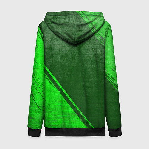 Женская толстовка на молнии Three Days Grace - green gradient вертикально / 3D-Черный – фото 2