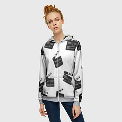 Толстовка на молнии женская Съёмочная хлопушка, цвет: 3D-меланж — фото 2