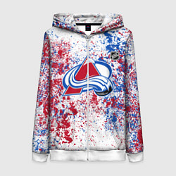 Толстовка на молнии женская Colorado Avalanche NHL white, цвет: 3D-белый