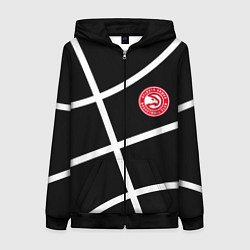 Толстовка на молнии женская Atlanta Hawks NBA, цвет: 3D-черный