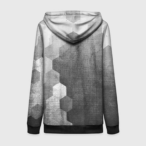 Женская толстовка на молнии Honda - grey gradient по-вертикали / 3D-Черный – фото 2