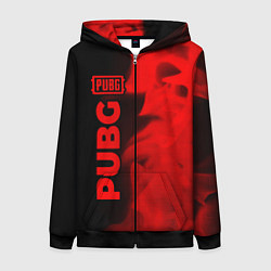 Женская толстовка на молнии PUBG - red gradient по-вертикали