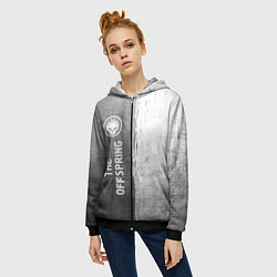 Толстовка на молнии женская The Offspring - grey gradient по-вертикали, цвет: 3D-черный — фото 2