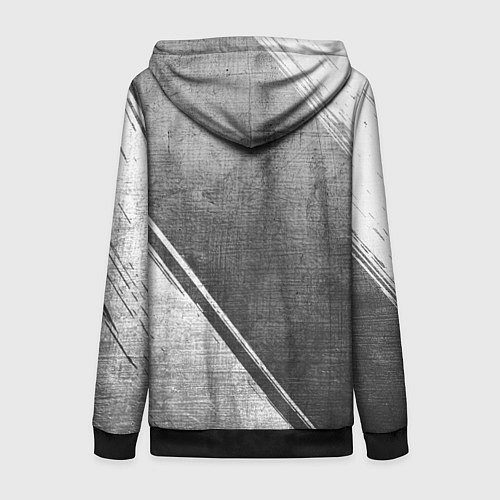 Женская толстовка на молнии Radiohead - grey gradient вертикально / 3D-Черный – фото 2