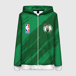 Толстовка на молнии женская Boston Celtics NBA basketball, цвет: 3D-белый