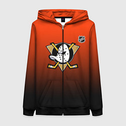 Женская толстовка на молнии Анахайм Дакс - оранжевый градиент