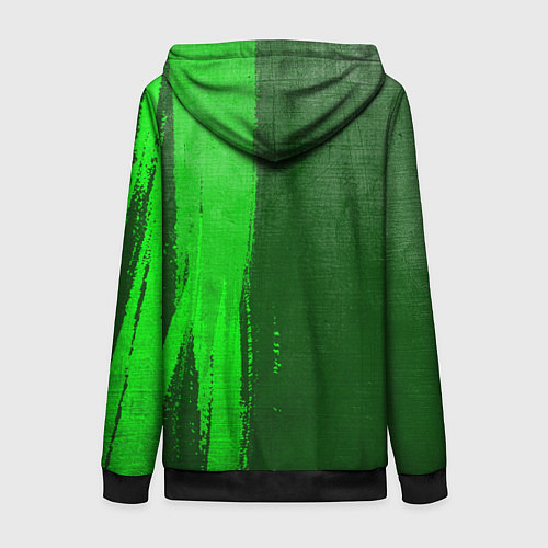 Женская толстовка на молнии System of a Down - green gradient по-вертикали / 3D-Черный – фото 2