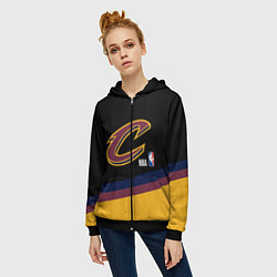Толстовка на молнии женская Cleveland Cavaliers NBA basketball, цвет: 3D-черный — фото 2