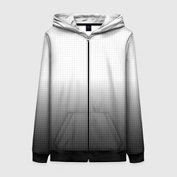 Толстовка на молнии женская Из белого в чёрный градиент с точками, цвет: 3D-черный