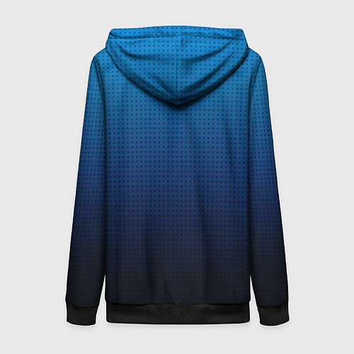 Женская толстовка на молнии Из голубого в чёрный градиент с точками / 3D-Черный – фото 2
