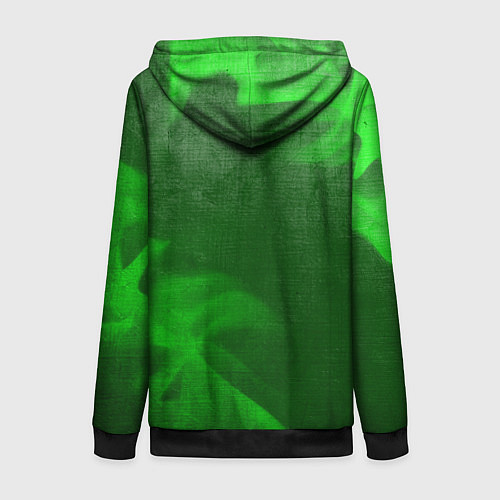 Женская толстовка на молнии God of War - green gradient вертикально / 3D-Черный – фото 2