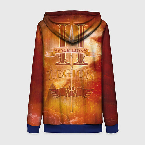 Женская толстовка на молнии Кот примарх / 3D-Синий – фото 2