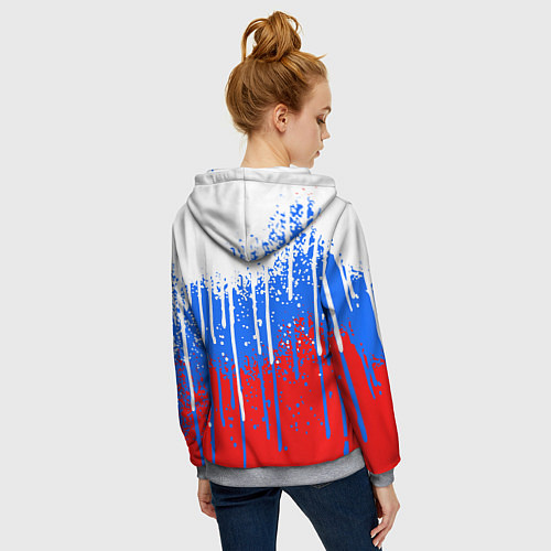 Женская толстовка на молнии Патриот - флаг / 3D-Меланж – фото 4
