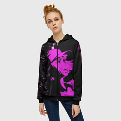 Толстовка на молнии женская Лазарь: Элейна, цвет: 3D-черный — фото 2