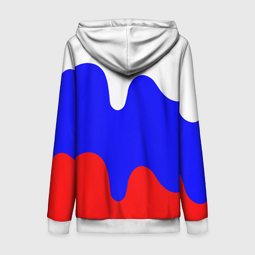 Женская толстовка на молнии Патриот - флаг / 3D-Белый – фото 2