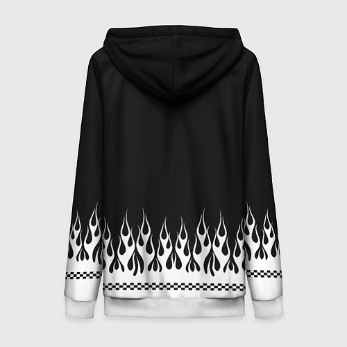 Женская толстовка на молнии Dead black - Bones / 3D-Белый – фото 2