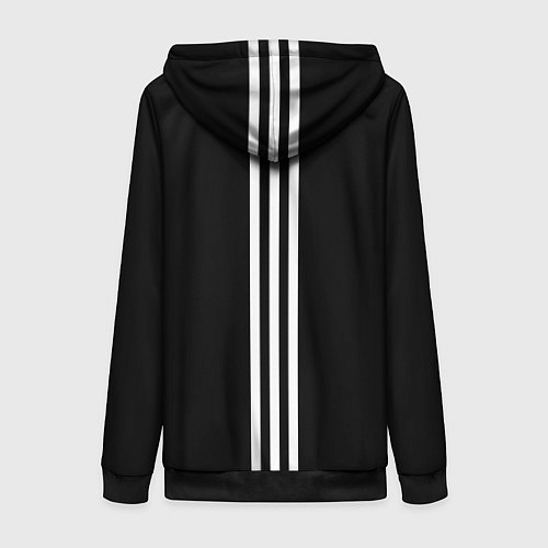 Женская толстовка на молнии Россия три полоски / 3D-Черный – фото 2