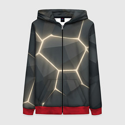 Женская толстовка на молнии Объемные серые плиты