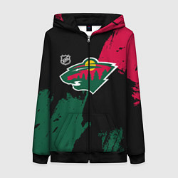 Женская толстовка на молнии Миннесота Уайлд - брызги краски