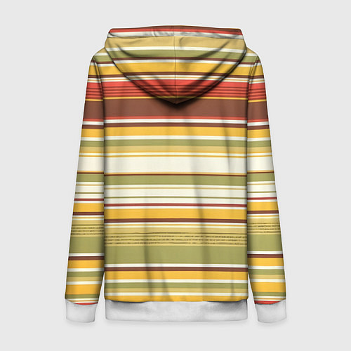 Женская толстовка на молнии Горизонтальные полосы / 3D-Белый – фото 2