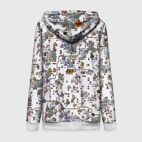 Женская толстовка на молнии Земли Башни - Герои 3 / 3D-Белый – фото 2