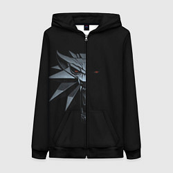 Толстовка на молнии женская Зверь в полумраке - Ведьмак 3, цвет: 3D-черный