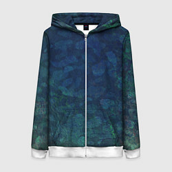 Толстовка на молнии женская Абстракция - marine camouflage, цвет: 3D-белый