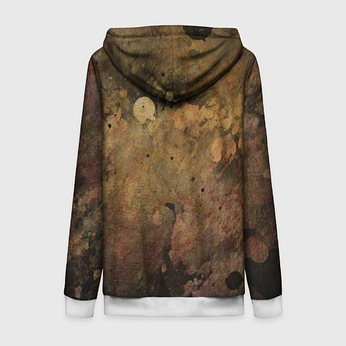 Женская толстовка на молнии Абстракция - dark pink paint spill / 3D-Белый – фото 2