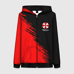 Толстовка на молнии женская Umbrella Corp - red and black, цвет: 3D-черный