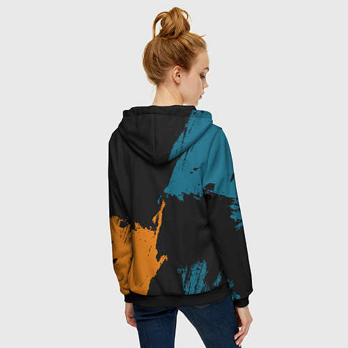 Женская толстовка на молнии Сан Хосе Шаркс - два цвета / 3D-Черный – фото 4
