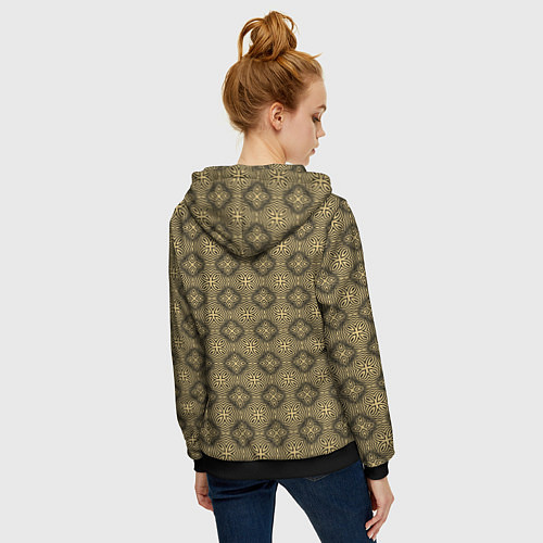 Женская толстовка на молнии Орнамент в кельтском стиле / 3D-Черный – фото 4