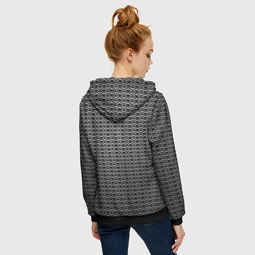 Женская толстовка на молнии Стальная кольчуга воинов / 3D-Черный – фото 4