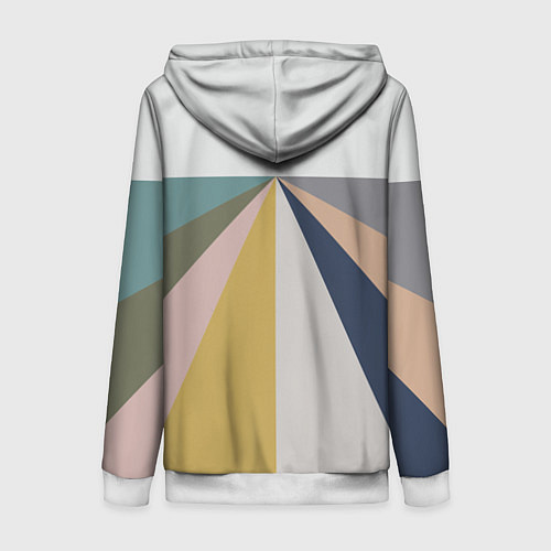 Женская толстовка на молнии Черное солнце красная луна / 3D-Белый – фото 2