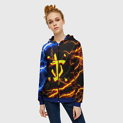 Толстовка на молнии женская Doom молнии шторм, цвет: 3D-синий — фото 2