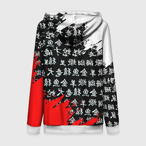 Женская толстовка на молнии Doom dark age japan / 3D-Белый – фото 2