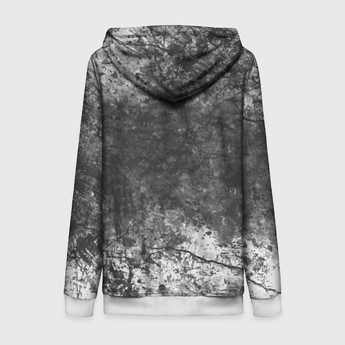 Женская толстовка на молнии Абстракция - grey and white wall with cracks / 3D-Белый – фото 2