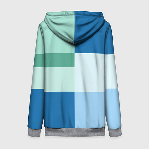 Женская толстовка на молнии Мятное небо колор-блок / 3D-Меланж – фото 2